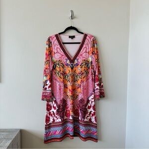 HALE Bob-Mixed Printed Midi Emily Summer/Vacation Dress (Size:Medium)